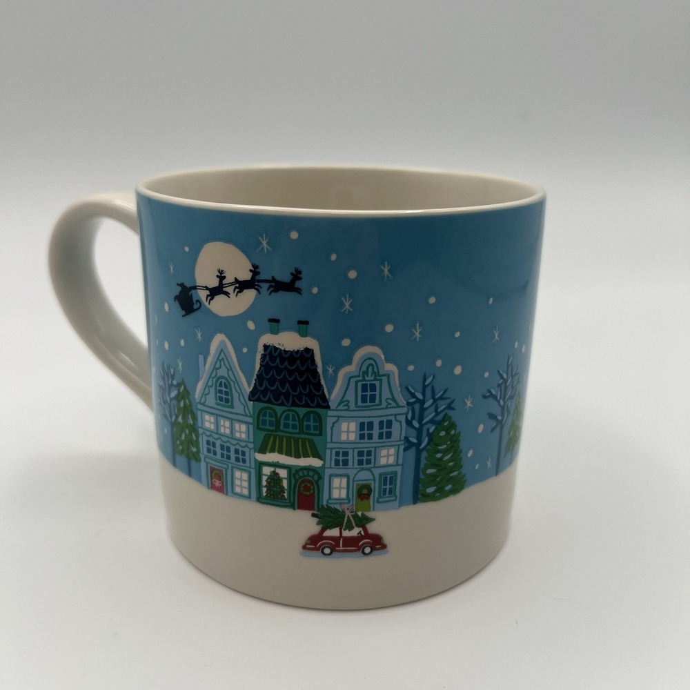 Target Wondershop Christmas Holidays Blue Stoneware Coffee Tea Mug Snowflake